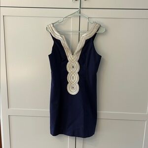 Lilly Pulitzer Navy Dress with Silver Accents